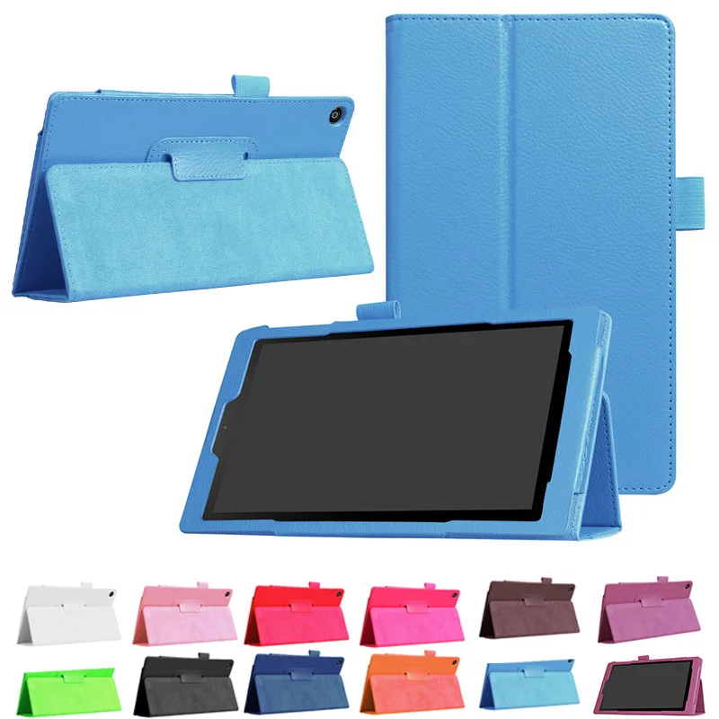 

PU Slim Folding Flat Cover Case Stand with Auto Wake/Sleep for New Amazon Fire HD 8 2017 QJY99