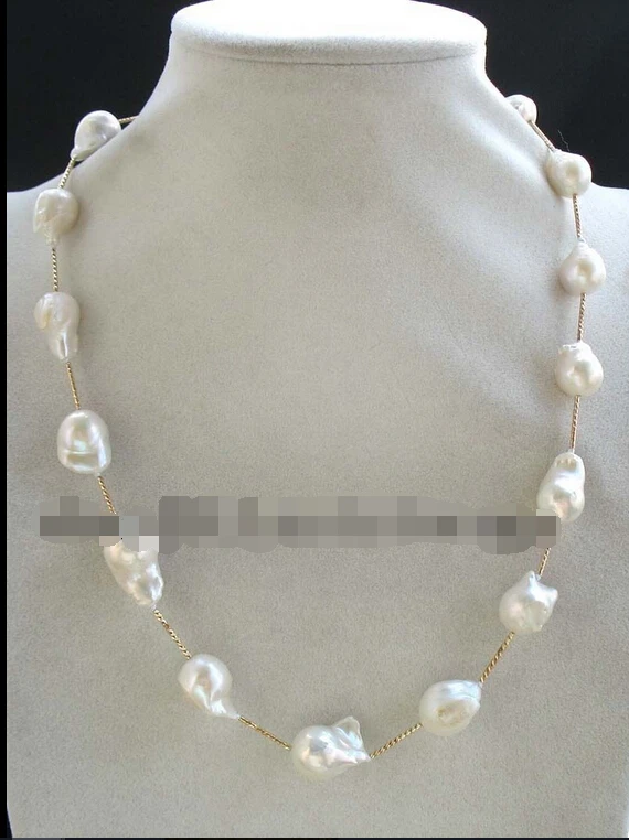 

Free shipping >>>>>freshwater pearl white reborn keshi necklace 21" neck1017