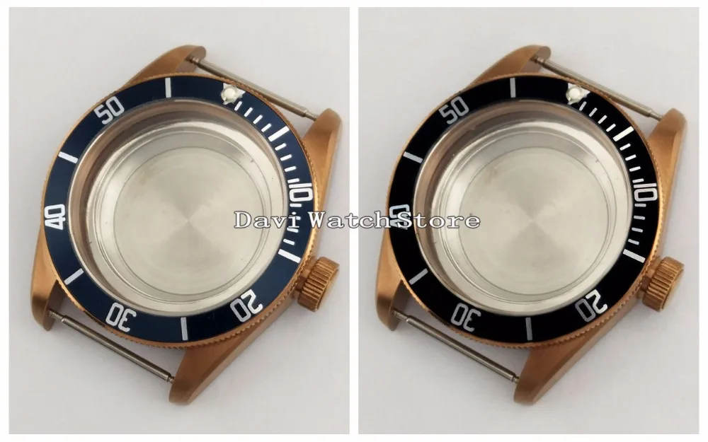 

41mm Bronze plating Watch Case Fit Miyota 8215 ETA 2836 Mingzhu DG2813/3804