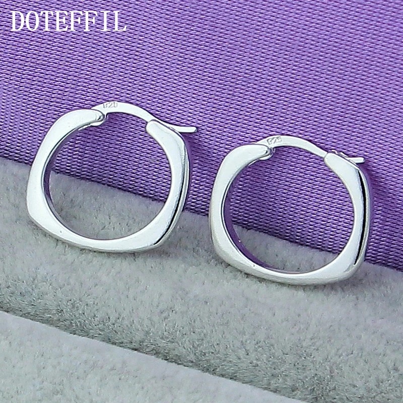 

Real 925 Silver Color Endless Small Circle Hoop Earrings For Women Jewelry Anti-Allergic Body Piercing Jewelry