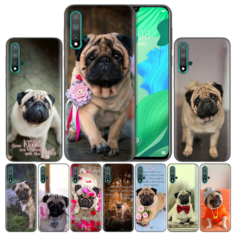

Capa Shell Covers Case For Huawei Honor 20 P20 P Smart Z Nova 5 Y6 Y7 Y9 lite Pro Plus 8X 2019 Cas Bag Pug dog