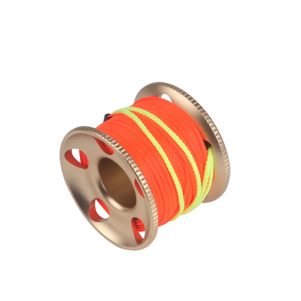 

MINIFOCUS Scuba Diving Aluminum Finger Spool Reel 30m/100ft Red Line Safety Dive Marker, Dive Float Flag