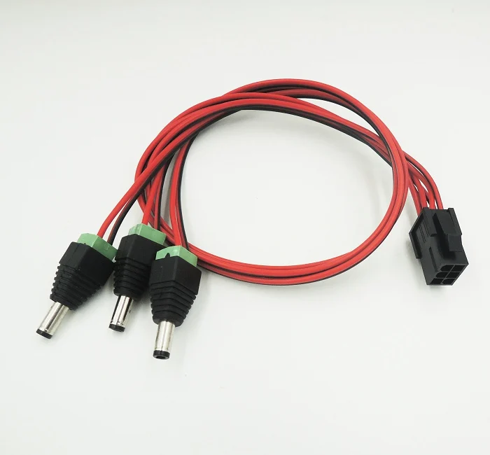 10 шт./лот ПК DIY PCI E 6pin к 12 В DC разъем питания 3*5 5x2 5 мм адаптер|pci-e 6pin|power jack connectordc power