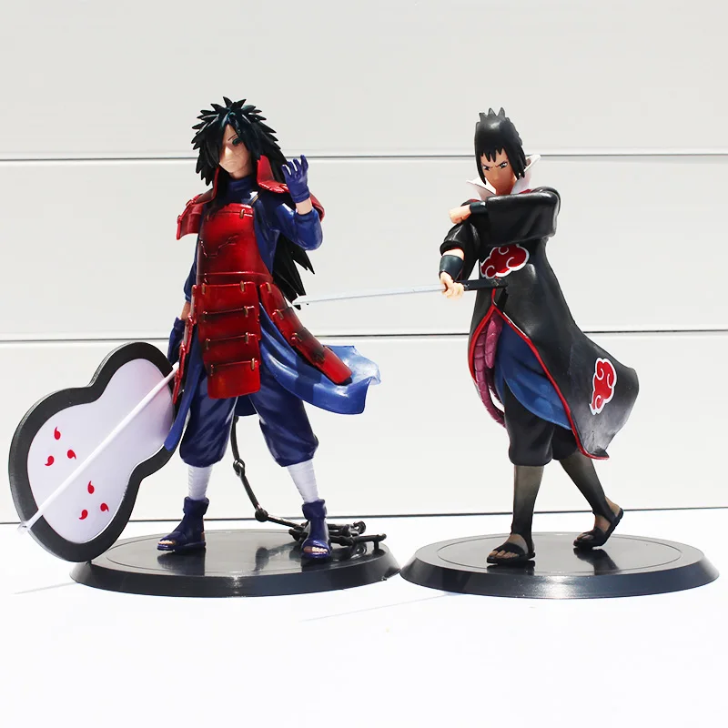 2pcs/set Anime Naruto Uchiha Madara Uchiha Sasuke PVC Action Figures ... - 2pcs Set Anime Naruto Uchiha MaDara Uchiha Sasuke PVC Action Figures MoDel Toys 17cm Free Shipping