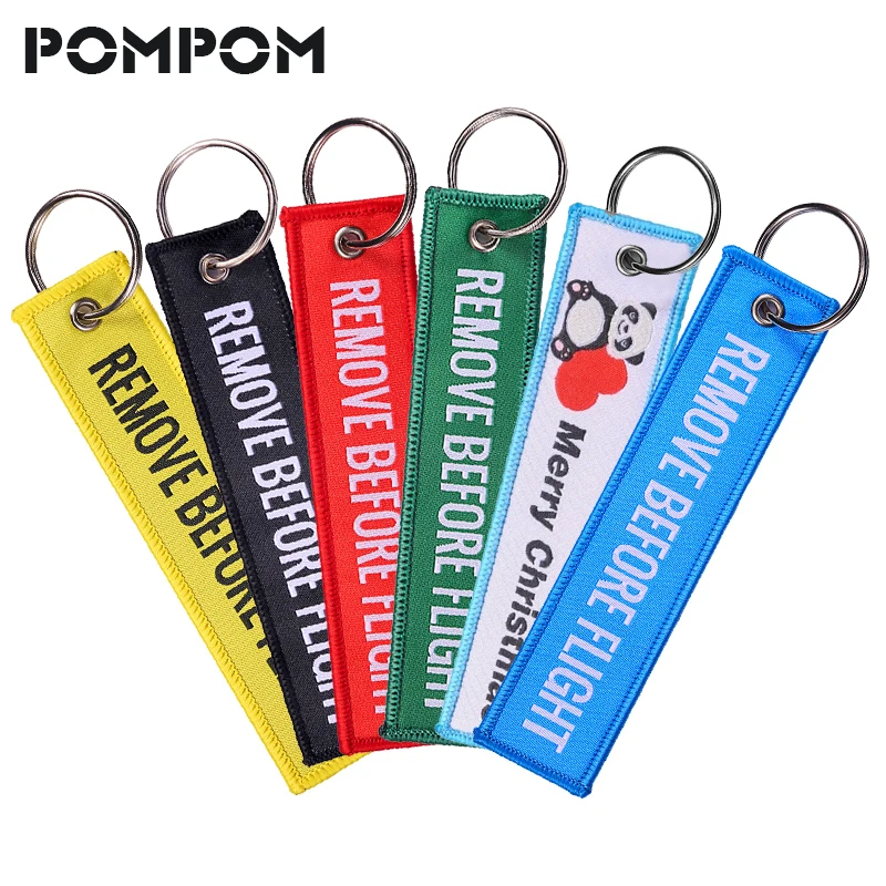 

Remove Before Flight Woven Jacquard Keychain for Aviation Gifts keyring Special Luggage Key Tags Labels key fobs Sleutelhanger