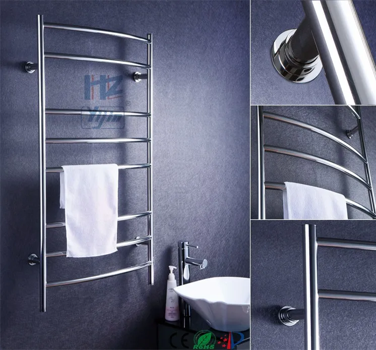 

Free shipping SUS 304 CURVED electric heated rack towel warmer towel dryer electric stainless steel radiators HZ-914AS bend bar