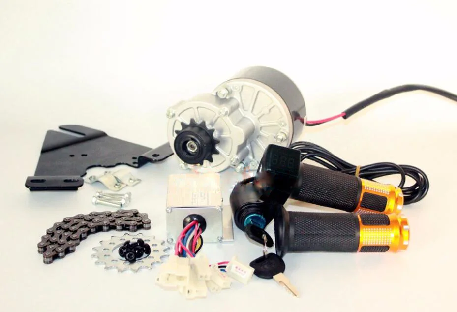 

250W Brush Motor Electric Bicycle Conversion Kit Mountain Bike Disc Brake 16T Sprocket Electric Bike Side Mount Chain Drive Kit