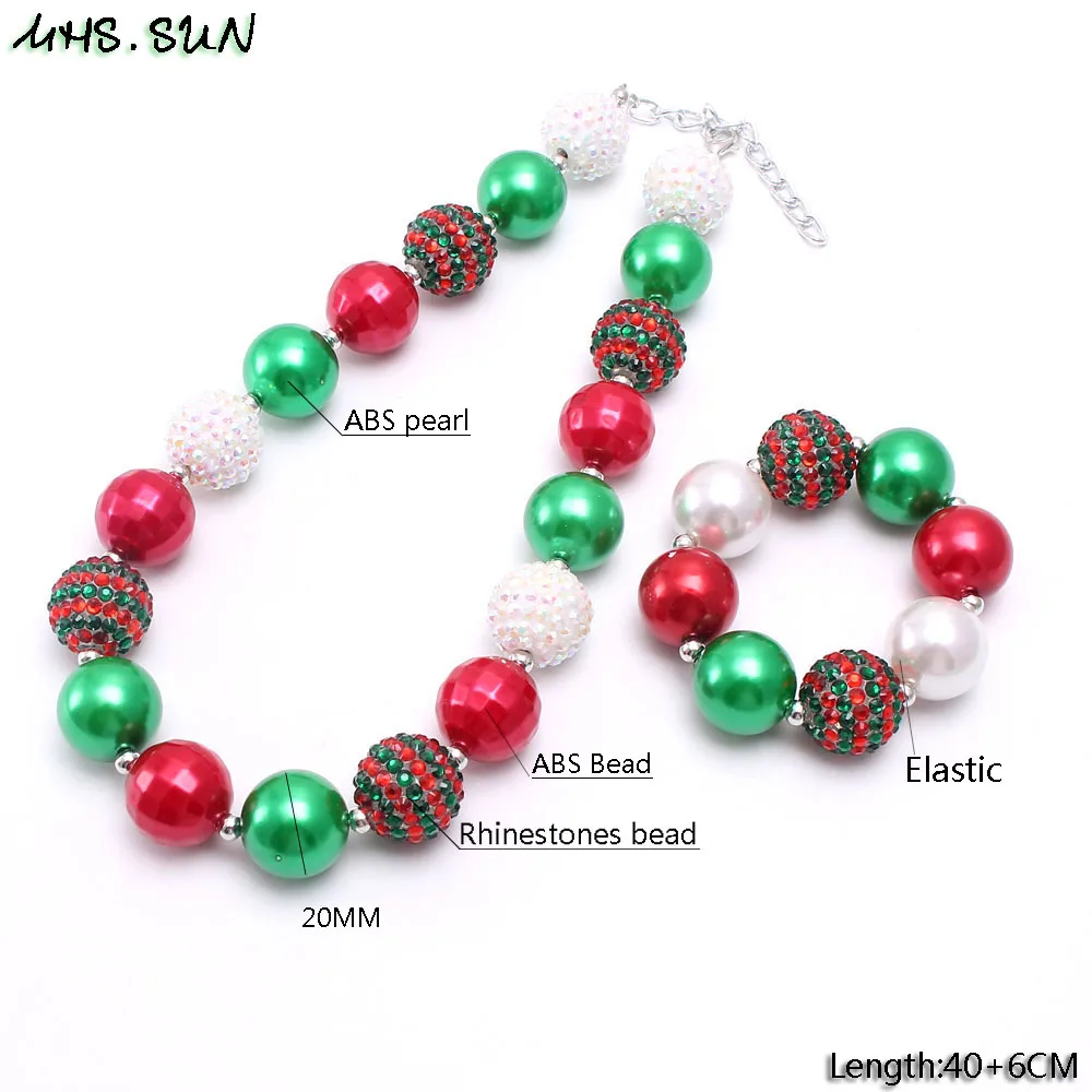 BN559-1 (6)$5.85-1$3.13-1.New Christmas Jewelry Baby Kids Bubblegum Necklace Bracelets For Girls Children Gift Chunky Beaded DIY Chain Necklacejpg