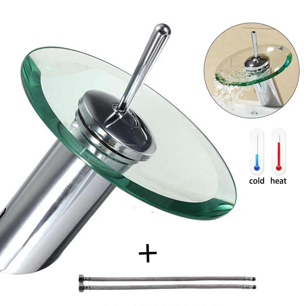 Новая Ванная комната Водопад бассейна Toque раковина смеситель Torneira кран хром полированный стеклянный кран со стеклянным краем кран с водой на входе трубы