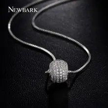 NEWBARK Vintage Necklace Full CZ Paved 6 Laps Spinner Ball Necklaces & Pendants White Gold Plated Party Accessories Jewelry