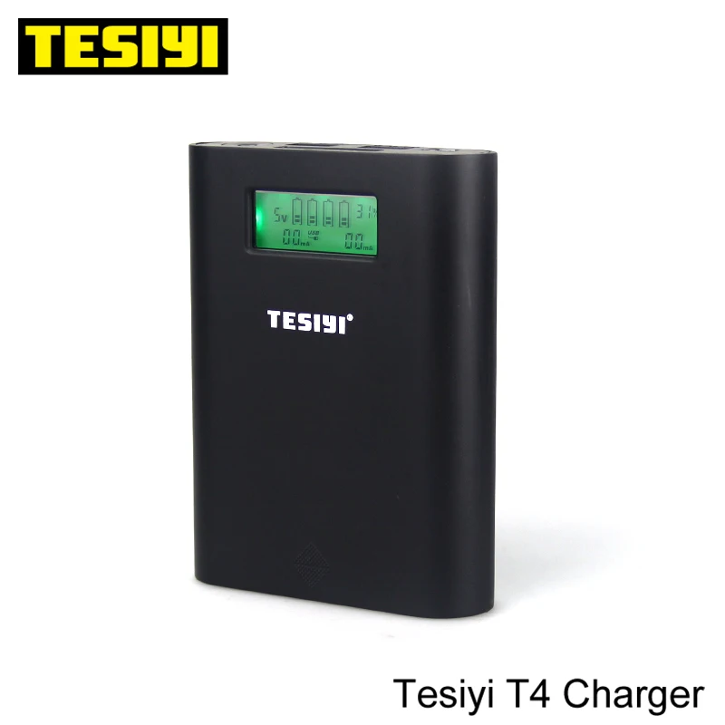 2 шт./лот tesiyi T4 Зарядное устройство 18650 батарея Зарядное устройство power bank tesiyi T4 Смарт Цифровое зарядное устройство для электронных сигарет 18650 батарея Зарядное устройство