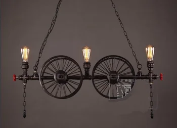 

American Art wheel Iron Retro industry loft retro industrial creative restaurant and bar bar Chandelier Lamp