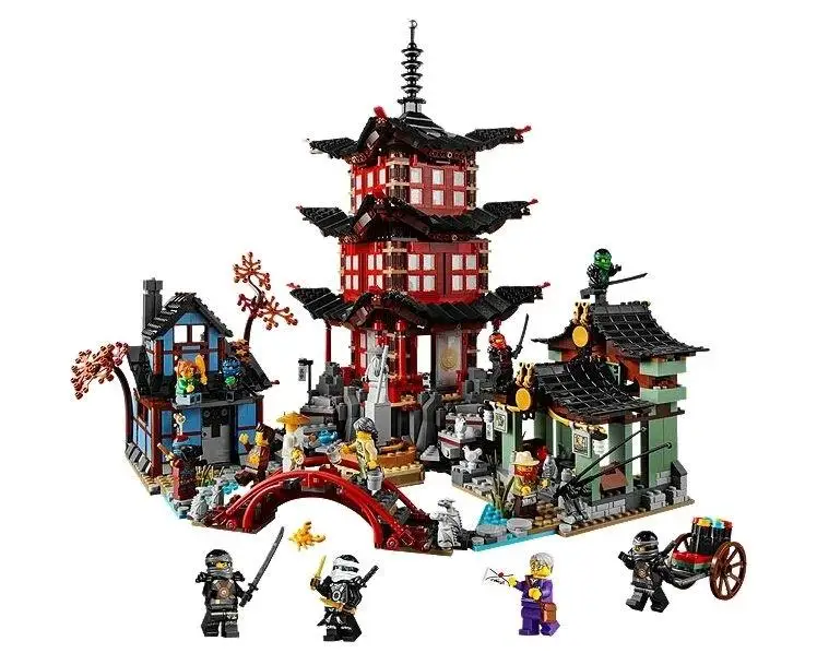 

737pcs Diy Ninja Temple of Airjitzu Ninjagoes Smaller Version Building Blocks Set compatible with Legoingly Toys for Kids Bricks