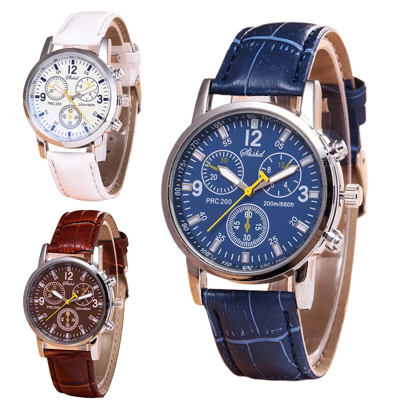 Foloy Business sport Men Watch Quality Fashion Numerals Faux Leather Analog Quartz gentleman watches Bracelet Clock Gift