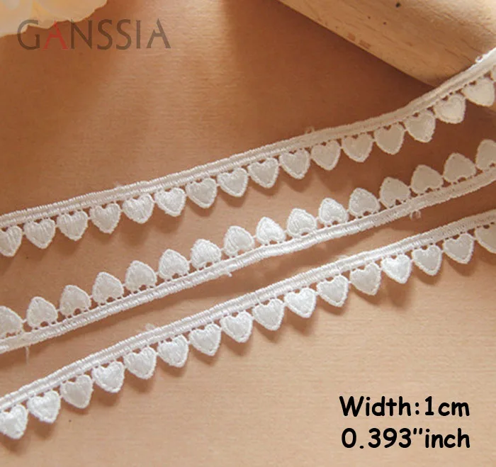 

1yrd/lot Width:1.0cm Exquisite small heart design lace, Ivory white Garment embellishment Water soluble design lace (ss-488)