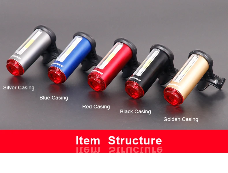 Excellent Deemount Hot New Bicycle Tail Light 3 Colors in 1 Lamp LED COB Visual Warning Bike Rear Lantern 100LM 850aAH Rechargeable 1