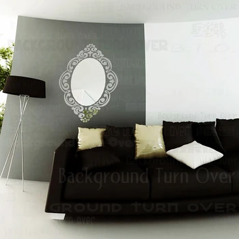 

Creative European style elegant oval mirror frame totem vintage wall sticker for bedroom sofa corner decoration of home R009