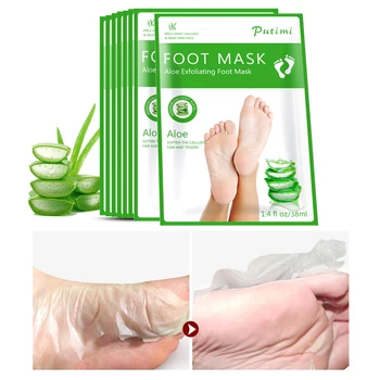 

6PCS=3Pair Aloe Foot Mask Exfoliating Foot Mask for Heels Feet Care Foot Peeling Mask Pedicure Socks Exfoliation Feet Peel Masks