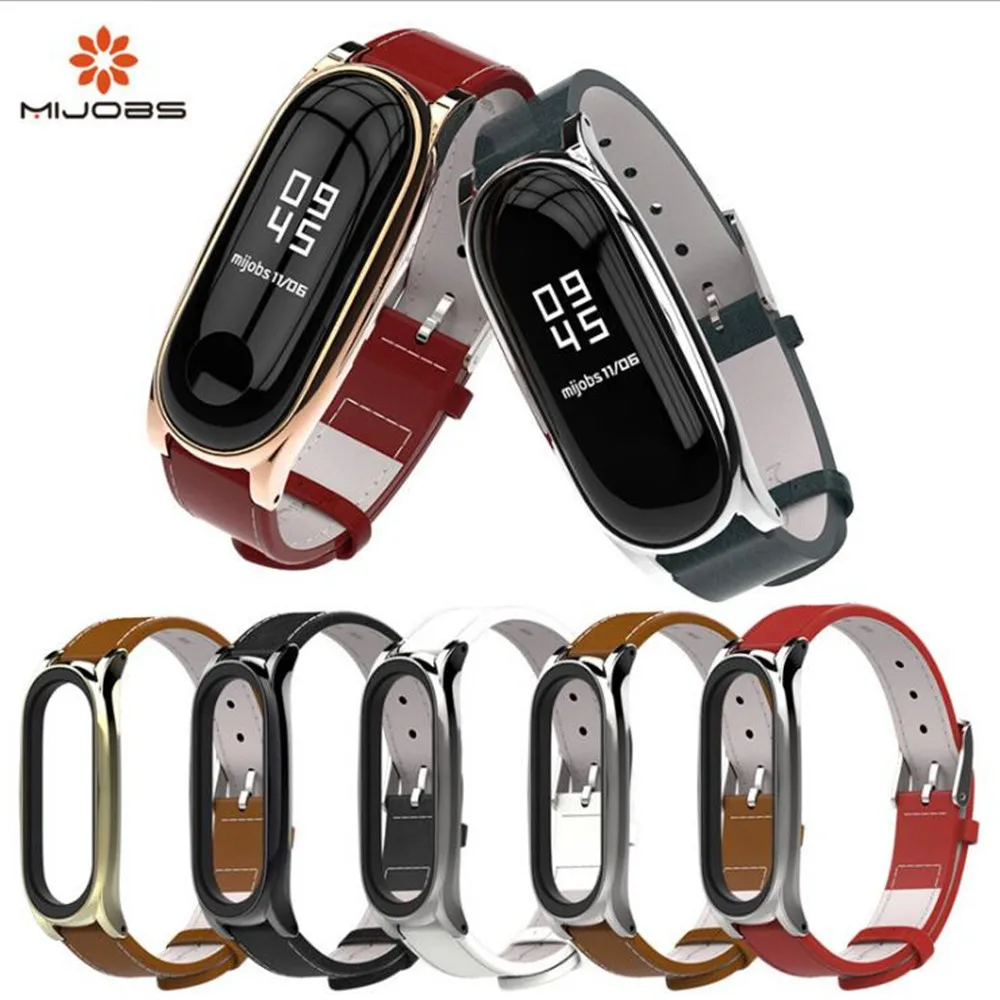 Mi Джобс mi Группа 3 ремень кожаный ремешок mi Band3 черный смарт-часы браслет без винтов для Xiaomi mi группа 3 ремень