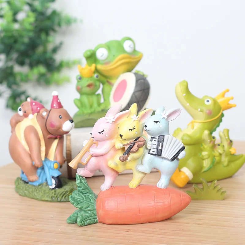 

1pc Cartoon Resin Craft Figurine Micro Landscape Flowerpot Ornament Figure Terrarium Fairy Garden Miniatures Home Decorrtion
