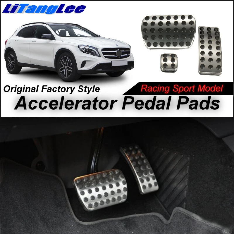 

LitangLee Car Accelerator Pedal Pad Cover Sport Racing Design For Mercedes Benz GLA MB X156 2013~2018 Throtte Foot Pedal Cover