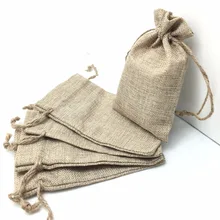 Sacs en toile de Jute Vintage, 5 pièces, sacs à cordon d'emballage pour cadeaux, cadeaux, fête de mariage AA8084