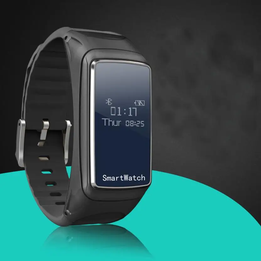

Blood Oxygen Pressure Heart Rate Monitor Pedometer Smart Watch Bracelet Bluetooth Earphone DBT Talk Incoming call Sport record
