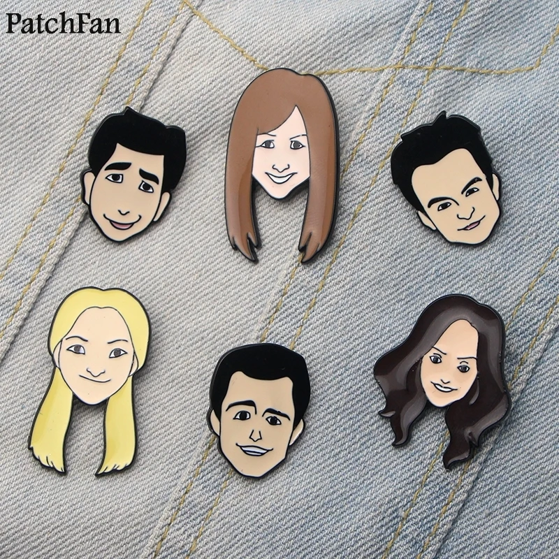 

20pcs/lot Patchfan Friends tv show central perk Zinc tie Funny Pins backpack clothes brooches for men women badges medals A1466