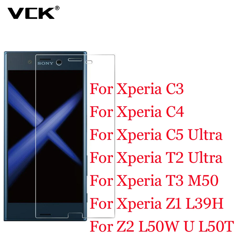 VCK Screen Protector Tempered Glass For Sony Xperia C3 C4 C5 Ultra T2 Ultra XM50H T3