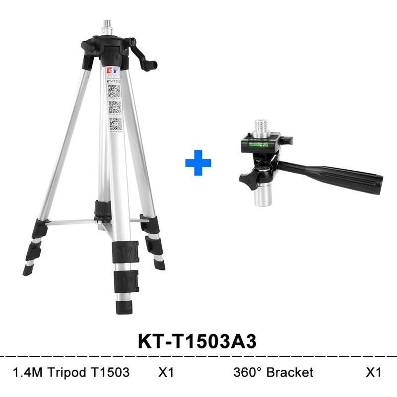Kaitian 1,5 м Штатив для лазерного уровня с выравнивающим пузырьковым удлинителем и регулируемой высотой для наливного 360 и лазерной линии - Цвет: KT-T1503AB3