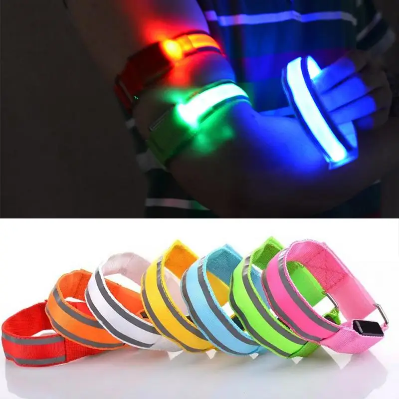 

1PC LED Reflective Light Arm Armband Strap Safety Belt for Night Sports Running Cycling Hand Strap Wristband Wrist Bracelets #18