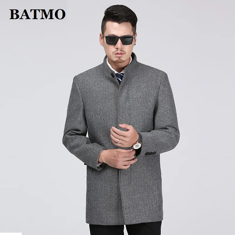

BATMO 2019 new arrival winter high quality wool casual trench coat men,men's winter wool jackets,plus-size M-4XL W1301