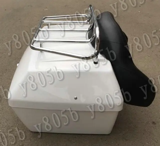Белый хвост коробка багаж с верхняя стойка спинки для Honda Yamaha Suzuki Kawasaki Спорт поплавок заказной вертолет крейсер