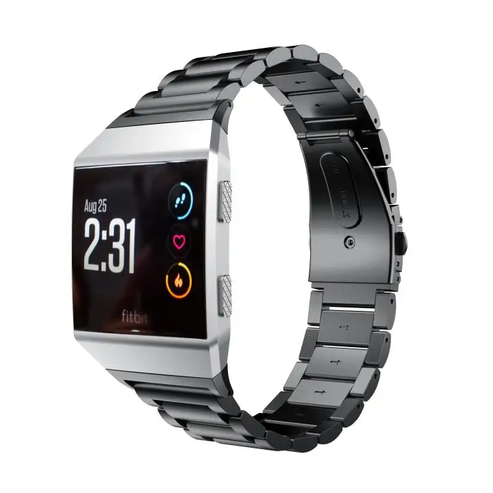 Kartice para Fitbit Acessórios de Aço Cinta com Fecho Iônico Bandas Inoxidável Metal Link Pulseira Substituição Dobrável
