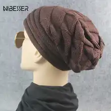 NIBESSER, унисекс, уличная шерстяная шапка, складные шапки, плиссированная вязаная шапка, ромбовидные шапки, осенние и зимние теплые головные уборы