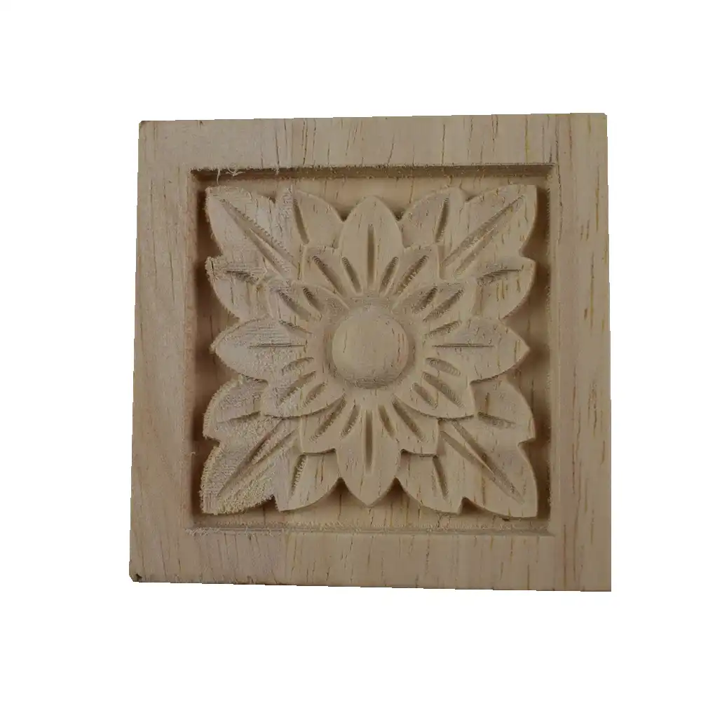 5cm Vintage Sin Pintar Esquina De Madera Tallada Onlay Marco De