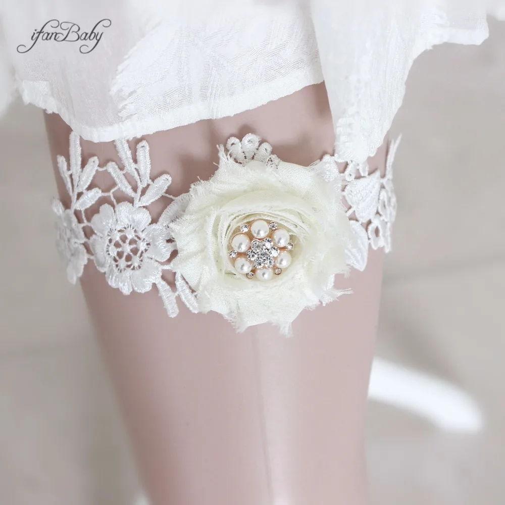 

Wedding garter, customizable, bridal lace garter, shabby flower garter