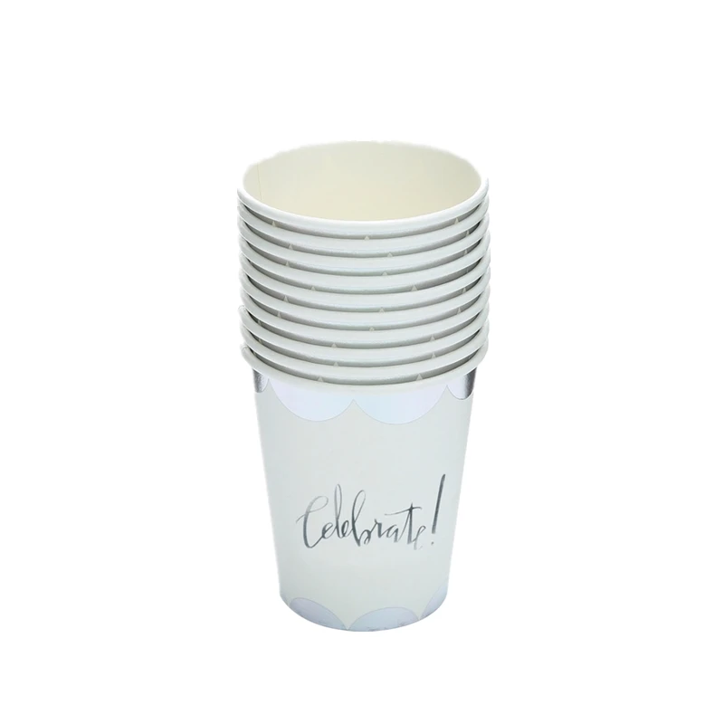 

Silver Happy Birthday Series Disposable Tableware Gilding Paper Straws/Napkin/Cup/Plate For Home Kids Birthday Party Decoration