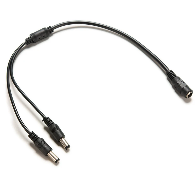 1 Female to 2 Male DC 12V Power Supply Plug Connector Cable Y Splitter 5.5x2.1mm Adapter Cord For CCTV Security Camera LED Strip |