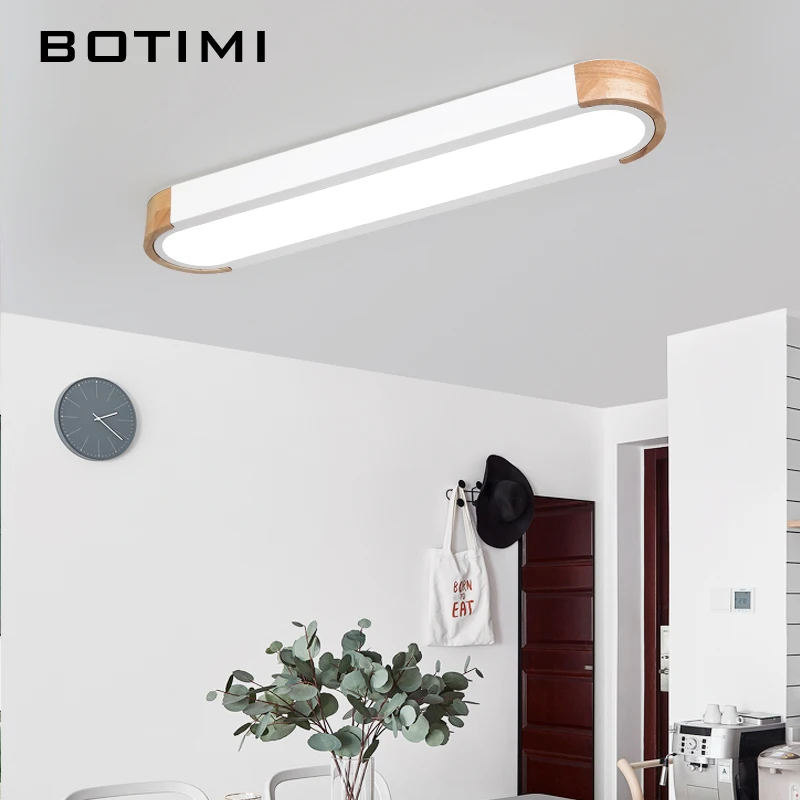 BOTIMI офисный светодиодный потолочный светильник 220 В с металлическим абажуром для