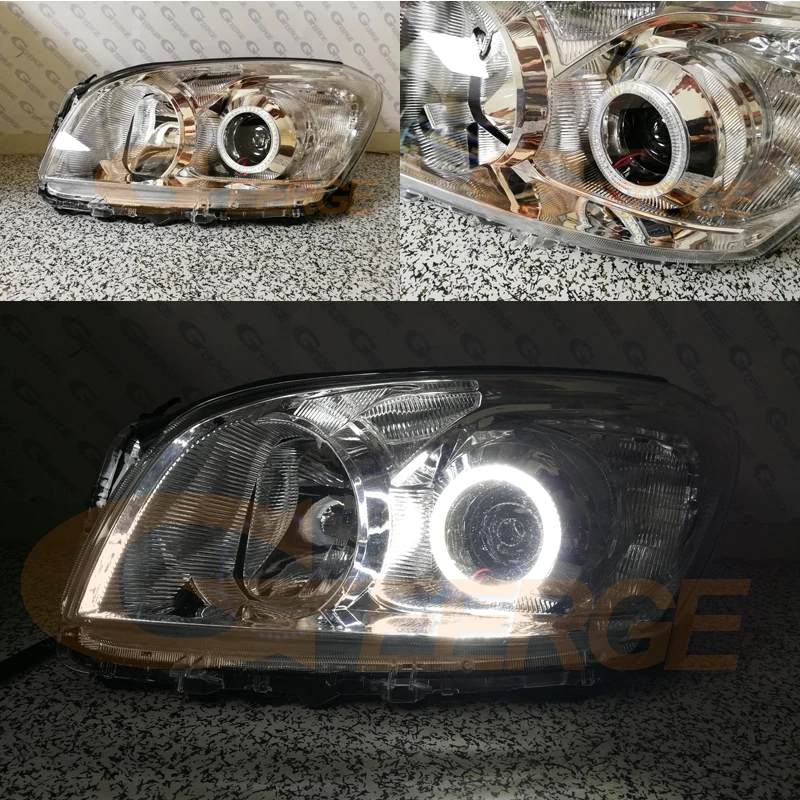 Для Toyota RAV4 2009 2010 2011 2012 проектор головной светильник smd комплект светодиодов «глаза ангела» Дневной светильник отличное Ультра яркое освещение DRL