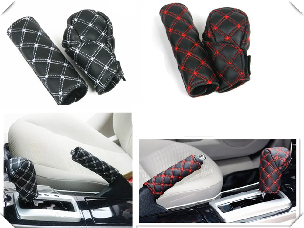 

Car interior hand brake shift knob cover gear box 2 pieces / set for Kia KV7 POP VG Soulster No3 Magentis Borrego