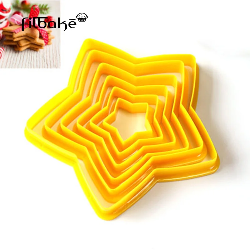 

Filbake DIY Pentagram Cookies Cake Cutter Mold Set Baking Tool Star Shape Molds Non-stick Suit Christmas Decoration Tools