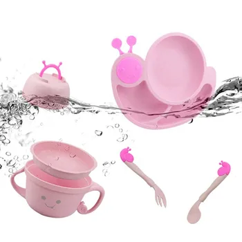 

6Pcs Children's Tableware Set Baby Feeding Plate Set Bowl Cup Spoon Fork Cartoon Baby Dinnerware Kids Dishes SGS