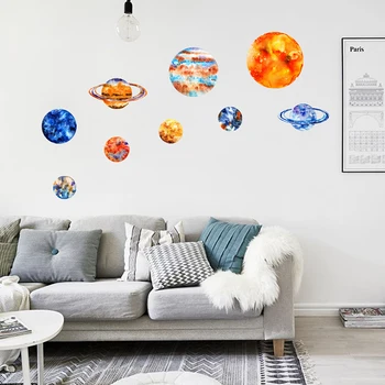 

9pcs/set 9 Planet Solar System Fluorescent Wall Stick The Universe Planet Galaxy Children Room Bedroom Luminous Wall Stickers