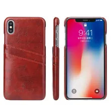 

Back Cover Case for Apple iPhone Xs Max Oil-wax Leather Handmade Coque Luxury Fundas Retro for A1921 with Card Slots