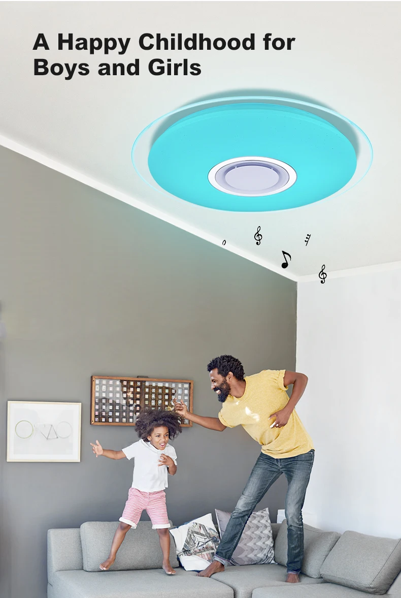 Современный Интеллектуальный светодиодный потолочный светильник RGB с затемнением 25W36W52WAPP потолочный светильник Bluetooth и музыка современный светодиодный потолочный светильник