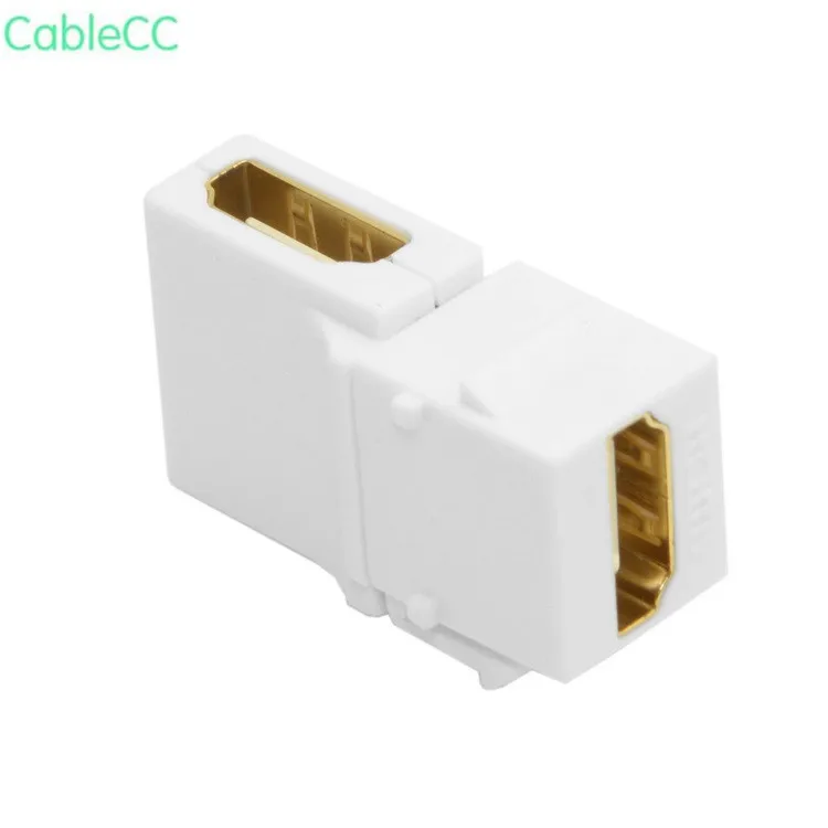 

90 Degree Right Angled HDMI 1.4 Snap-in Female to Female Keystone Jack Coupler Adapter for Wall Plate White