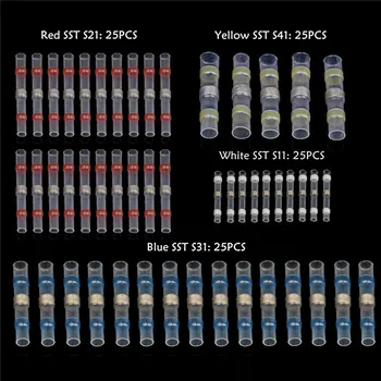 

100PCS Welding Ring Heat Shrinkable Terminal Waterproof Sealing Cable Crimping Terminal Heat Shrinkable Butt Connector