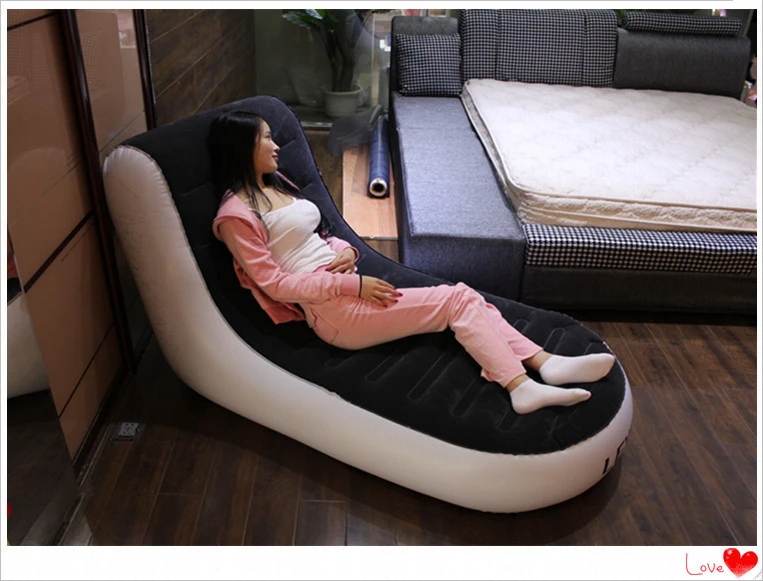 А, L-shape складной шезлонг ленивый стул диван кровать ПВХ Флокирование двойной надувной диван открытый надувной диван 165*84*79